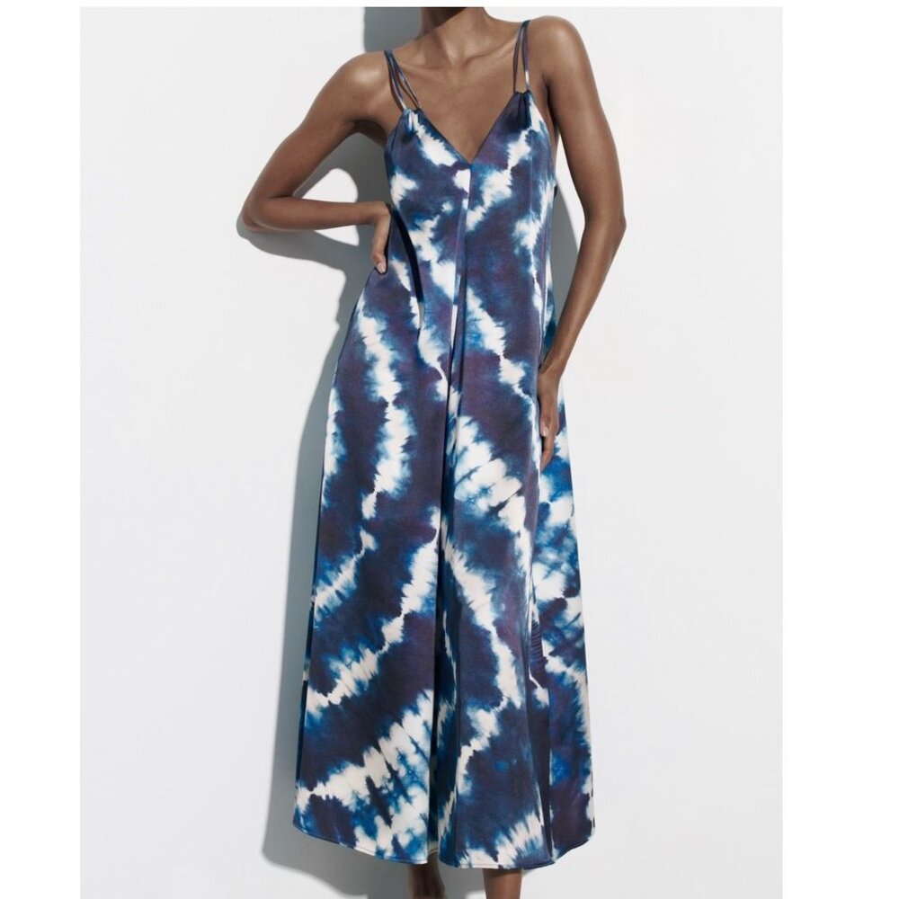Zara Blue Tie Dye Maxi Dress